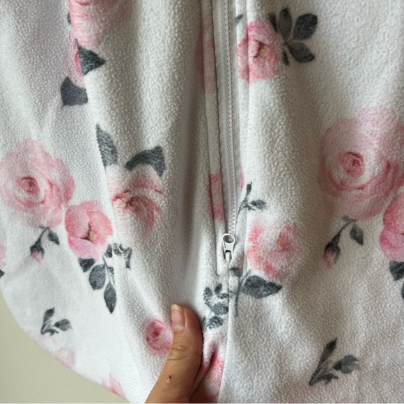 Floral Baby Sleep Sack Wearable Blanket Fleece 12–18M Pink Roses Fall Cozy Warm - Picture 5 of 7